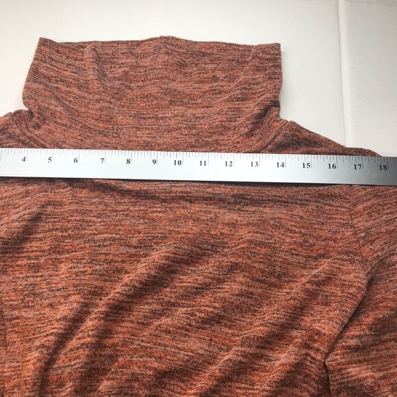 P Luca Milano Women's XL Turtle Neck 3/4 Sleeve V Front Dress Brown Preowned - Picture 5 of 15